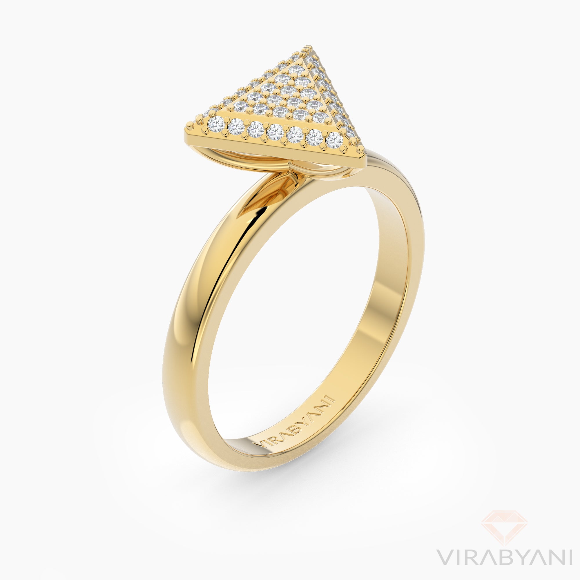 Triangle Shaped AMoré Pavé Ring With 0.45ct. Diamonds-VIRABYANI